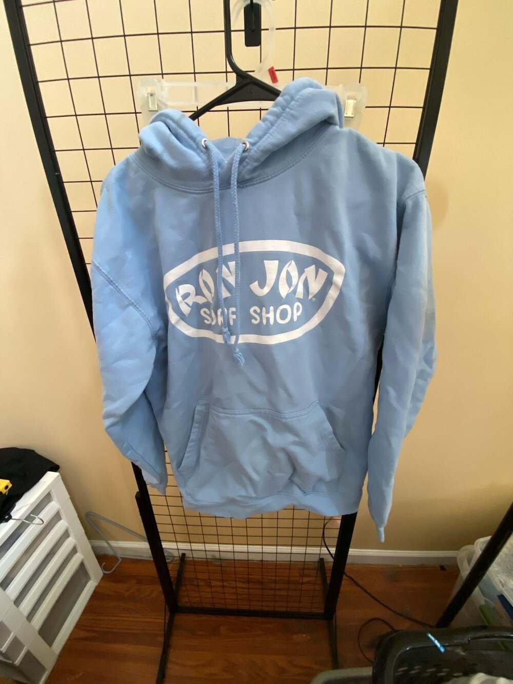 Ron Jon Surf Shop Light Blue Oval Logo Pullover Hoodie Sweatshirt Medium